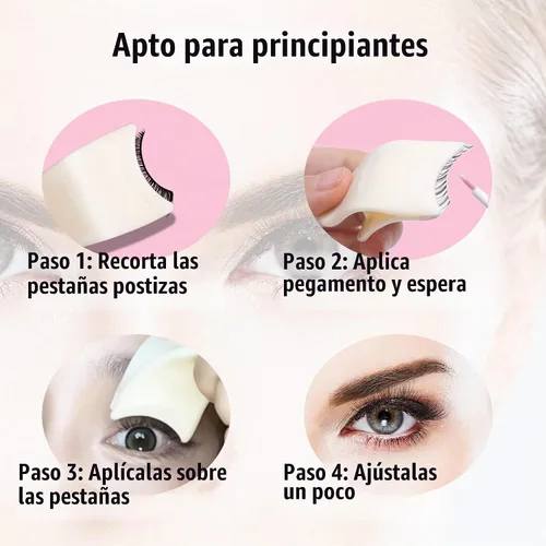 Vista 4 de Herramienta aplicadora de pestañas postizas, herramienta para principiantes, pinzas de sujeción de pestañas, clip removedor portátil de plástico, 2