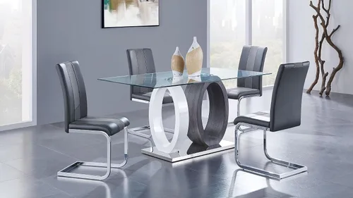 Vista 2 de Dining Chairs for Room, Table & Seating Chair Sets Kitchen, Set of 4 Solid Wood Dining Room Chairs with Stainless Steel Frame for Kitchen, Living