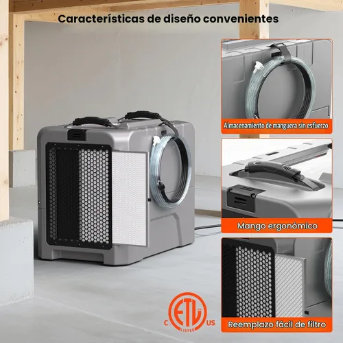 Vista 4 de Abestorm Deshumidificadores comerciales LGR85 con bomba, deshumidificador industrial de 180 PPD para sótano, espacio de arrastre, almacén