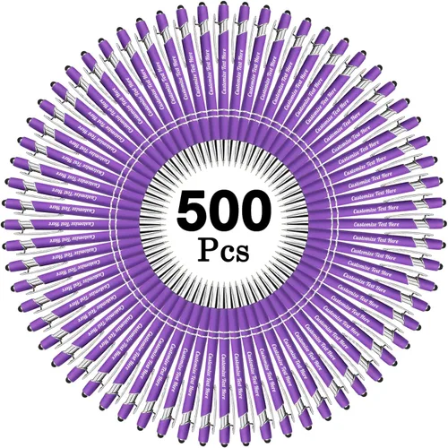 Vista 44 de Hasta 500 bolígrafos personalizados a granel con logotipo de mensaje de nombre comercial, bolígrafos grabados personalizados con lápiz óptico