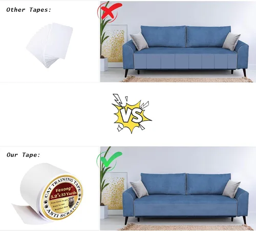 Vista 2 de Protector de muebles antiarañazos para gatos, protector de muebles autoadhesivo transparente de gatos que arañan las garras, protector de sofá