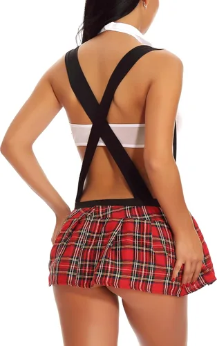 Vista 6 de SFBBCLOZ Women's Sexy Lingerie Set Schoolgirl Lingerie Outfit Costumes Cosplay Lingeries Lace Two Piece Role Playing Outfits