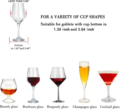 Vista 5 de MOCOUM Estante para copas de vino debajo del gabinete, soporte para copas de vino, soporte de alambre para copas de vino, colgador de almacenamiento