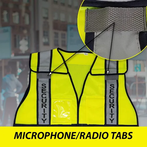 Vista 7 de VIEWBRITE Chaleco reflectante clase 2 para bomberos, color verde lima, chaleco de bomberos amarillo de alta visibilidad de 5 puntos