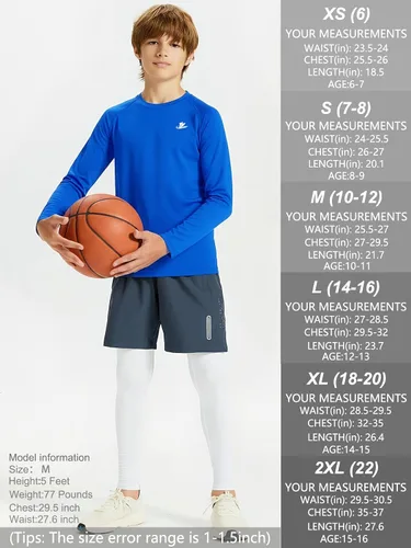 Vista 6 de Devoropa - Camiseta de compresión para niños pequeños, camiseta de fútbol y béisbol de manga larga, camiseta interior deportiva de secado rápido