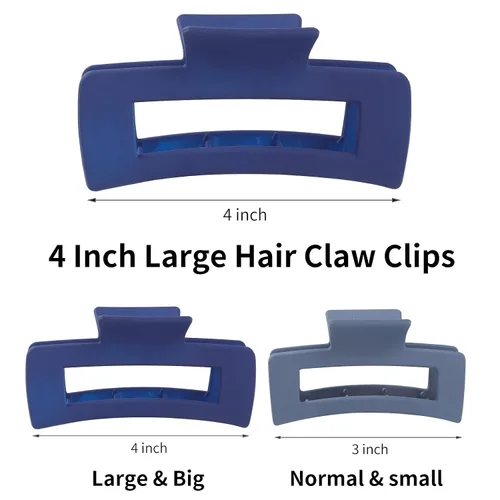 Vista 3 de Sisiaipu Accesorios para el cabello grandes de 4.1 pulgadas, 12 pinzas cuadradas grandes para cabello grueso, clips a granel jumbo para mujeres