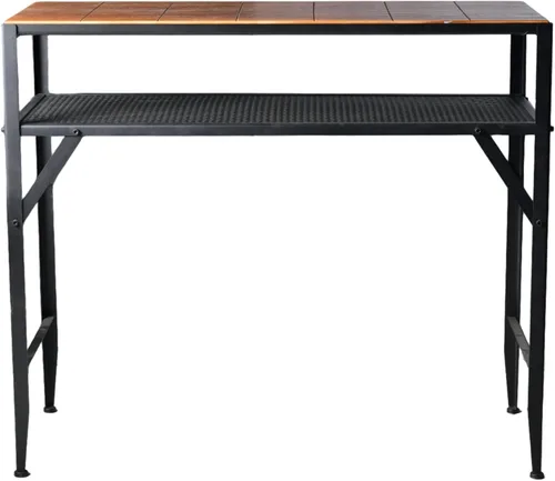 Vista 4 de Mesa de bar de 47 pulgadas de alto, mesa de bar de altura de barra, mesa de bar para sofá, mesa de centro rectangular para cocina y comedor, tubo