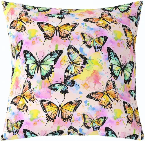 Vista 10 de Pack of 1 Daisy Florals Throw Pillow Cover,Cartoon Wildflowers Square Cushion Case Set Retro Country Style Decor Throw Porch Pillow Cases for Living