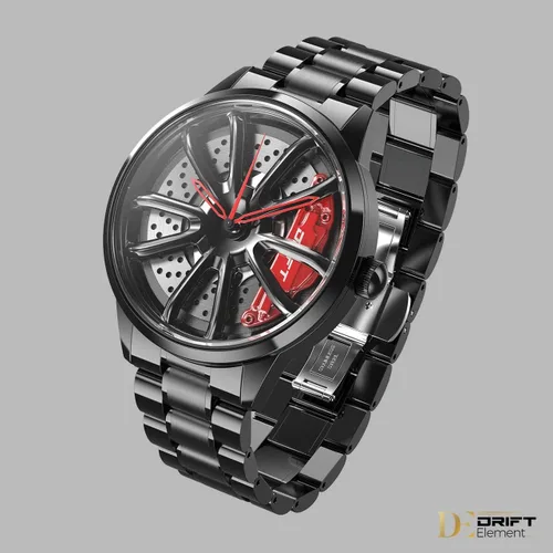 Vista 2 de DriftElement Original Performance GT Men Rim Watch - Reloj de pulsera deportivo para hombre en diseño 3D - Reloj de diseñador personalizado