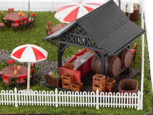 Vista 11 de Lionel Anheuser-Busch Biergarten HO Gauge Kit de construcción de tren