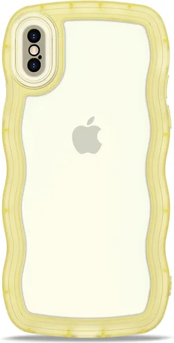 Vista 132 de Anuck Funda para iPhone 13 Pro con borde ondulado, diseño trasero transparente, agarre antideslizante, forma de marco rizado ondulado, a prueba