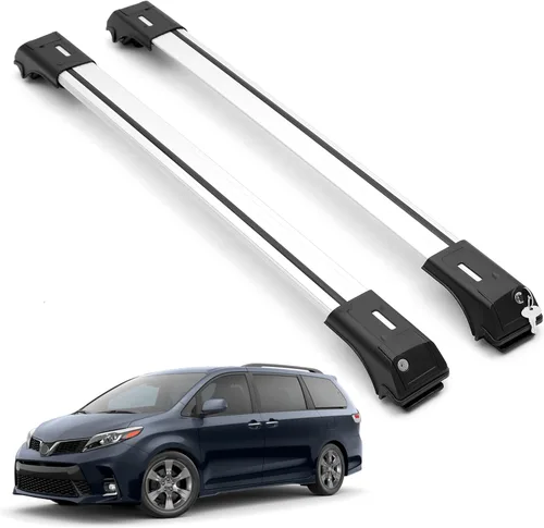 Vista 9 de ERKUL Barras transversales de techo para Toyota Sienna 2011-2020 Barras transversales de aluminio con bloqueo antirrobo para techo Compatible