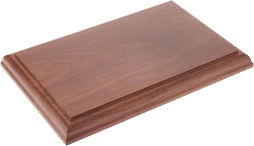 Vista 5 de Plymor Base de exhibición rectangular de madera maciza de nogal con borde Ogee, 6.875 pulgadas de ancho x 4.875 pulgadas de profundidad x 0.75