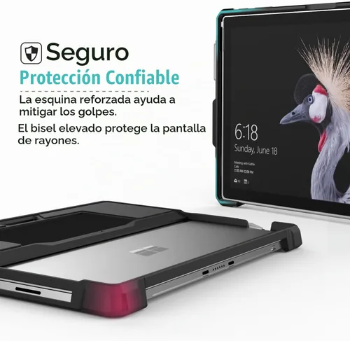 Vista 3 de MoKo Funda para Microsoft Surface Pro 7/ Pro 7+/ Pro 6/5/ 4/ LTE, color Negro