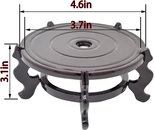 Vista 2 de Feng Shui - Soporte de exhibición chino de madera para pecera (4 pulgadas)