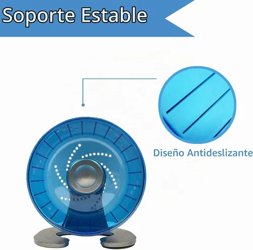 Vista 3 de Petest Rueda de ejercicio para hámster, ruedas silenciosas para hámster, diámetro de 6.7 pulgadas, color azul