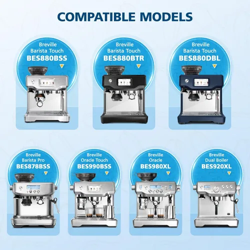 Vista 2 de Paquete de 4 filtros de agua Breville, compatibles con Breville BES880 Barista Touch, BES990 BES980 Oracle Touch y BES878 BES920 Bambino ClaroSwiss