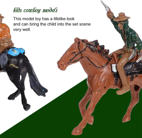 Vista 4 de Figuras occidentales, figuras de acción modelo, equitación de plástico indios, figuras de juego, 8 piezas