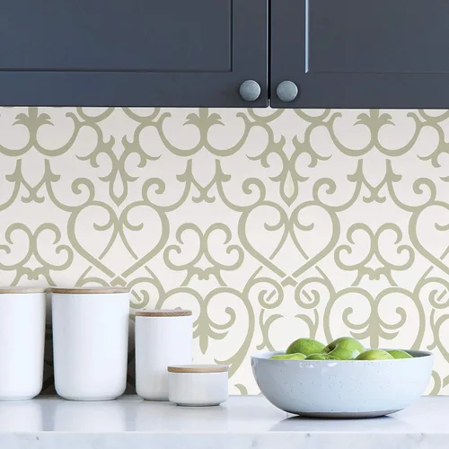 Vista 3 de Scott Living Rhapsody - Papel tapiz autoadhesivo, color gris