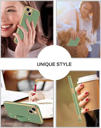 Vista 7 de VENINGO Funda compatible con Apple 14, TPU suave de ajuste delgado con pulsera ajustable, chapado en soporte, resistente a los arañazos, a prueba