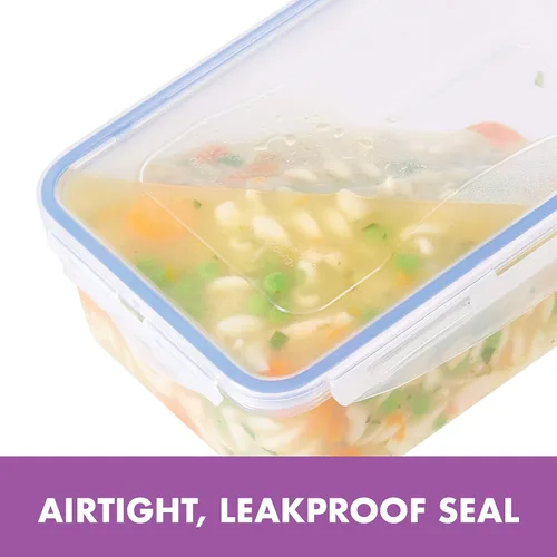 Vista 5 de LocknLock Easy Essentials - Tapas de almacenamiento de alimentos, recipientes herméticos, sin BPA, 22 piezas, transparente