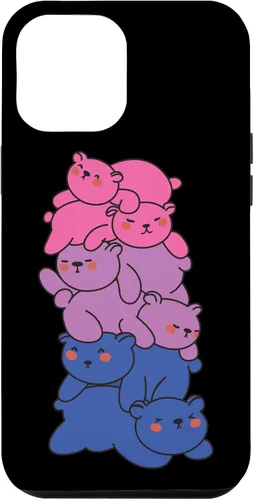 Vista 6 de Funda con diseño de oso LGBTQ para iPhone 15 con bandera bi