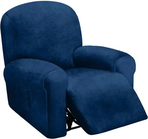 Vista 10 de ULTICOR Funda reclinable de terciopelo para sofá reclinable de 4 piezas, 1 asiento, fundas elásticas de terciopelo para sofá reclinable de 1 cojín