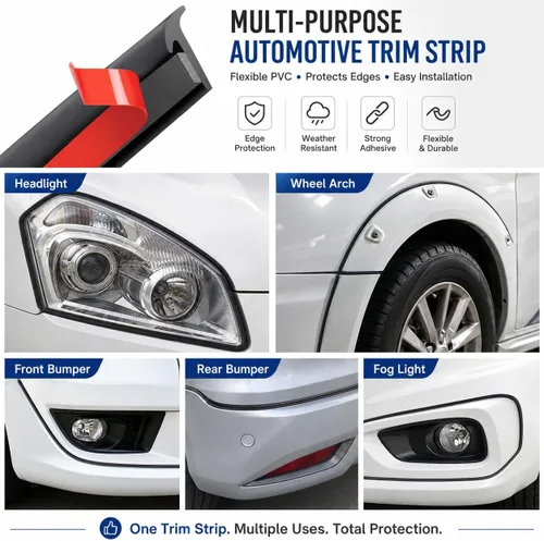 Vista 6 de Burlete universal para automóvil de 16.5 pies, borde de goma en forma de T (0.197 x 0.276 in), tira de sellado automotriz autoadhesiva