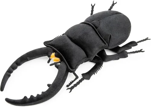 Vista 9 de Animal de peluche realista de escarabajo ciervo negro