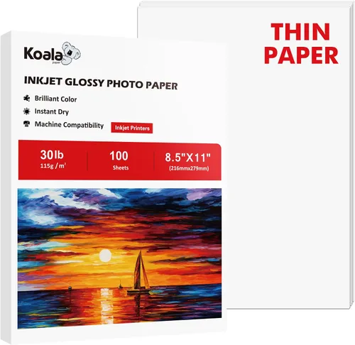 Vista 9 de Koala - Papel de inyección de tinta fino brillante de 8.5 x 14 pulgadas, 100 hojas de 30 libras