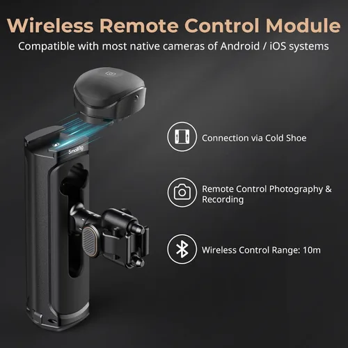 Vista 2 de SMALLRIG Mango Lateral de Control Inalámbrico para Jaulas de Teléfono de Liberación Rápida SMALLRIG, Empuñadura de Aluminio con Rotación Infinita