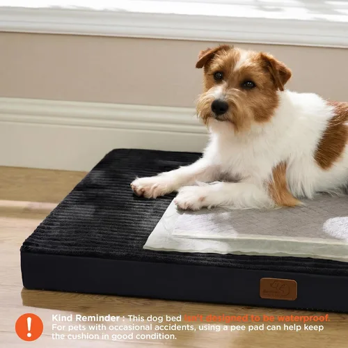 Vista 2 de Bedsure ComfyFleece Cama para perros pequeños, camas ortopédicas para mascotas con funda extraíble lavable, no impermeable, alfombrilla de espuma