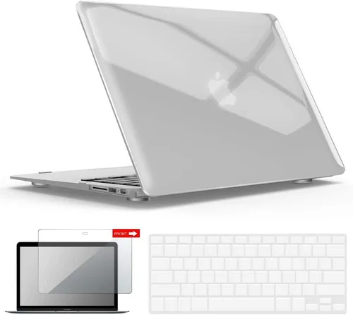 Vista 19 de iBenzer Carcasa rígida de plástico con superficie suave 3 en 1 y cubierta para teclado y protector de visualización para MacBook Air, Negro