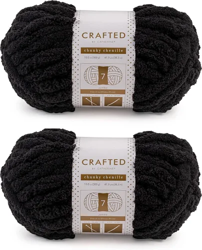 Vista 10 de Crafted By Catherine Hilo de Chenille Grueso - Paquete de 2 (8 oz / 227 g, 31.7 Yardas Cada Madeja), Beige, Calibre 7 Jumbo