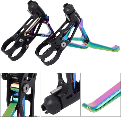 Vista 9 de Keenso Palancas de freno de bicicleta, aleación de aluminio ultraligera, palanca de freno deslizante de aceite, accesorio de ciclismo para bicicleta