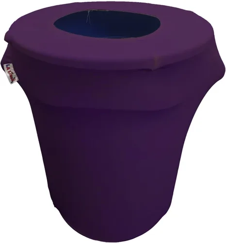 Vista 76 de LA Linen Funda elástica de elastano ajustable para cubo de basura Slim Jim de 23 galones, cubierta de contenedor de residuos, decoración de patio