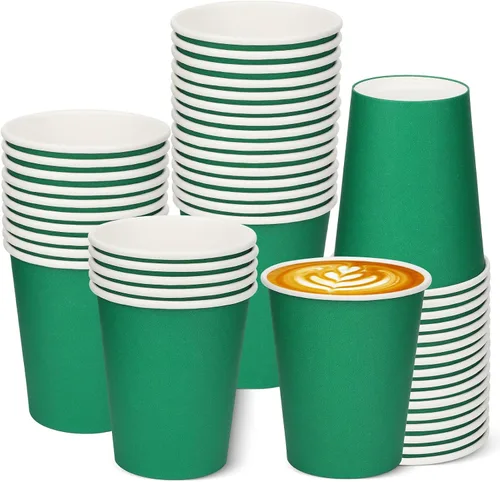 Vista 11 de Paquete de 25 vasos de papel desechables negros de 8 onzas, tazas de café caliente, taza de té de papel, vasos desechables, vasos para bebidas