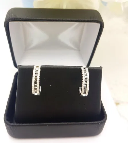 Vista 2 de Dazzlingrock Collection Pendientes de aro para mujer, plata de ley