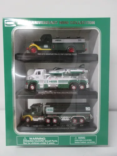 Vista 9 de Hess Toy Truck 2023 25th Anniversary Mini Collection - Primer camión, camión de juguete con crucero espacial y petrolero