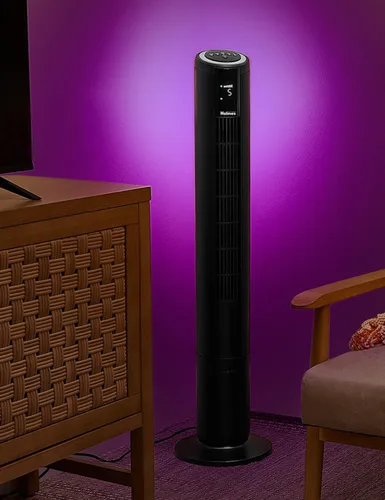 Vista 11 de HOLMES Ventilador de torre inteligente con conexión WI-FI de 36 pulgadas, ventilador Alexa, control de voz, oscilación, panel de control digital