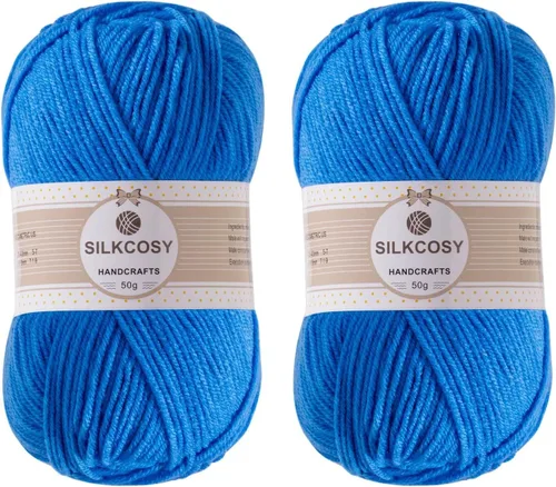 Vista 15 de 2 piezas de hilo para ganchillo, se siente suave, 280 yardas, colores surtidos, hilo acrílico de 4 capas para ganchillo y tejer a mano - rojo Rojo