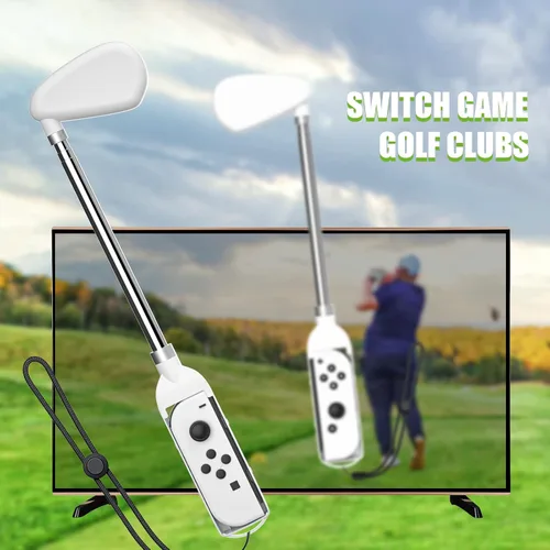 Vista 7 de Clubes de golf para Nintendo Switch Mario Golf Super Rush 2021, mango ajustable compatible con Mario Golf Switch - Blanco
