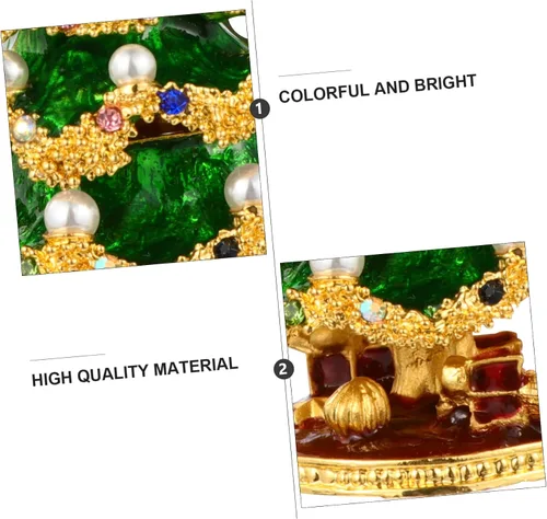 Vista 4 de EXCEART Christmas Tree Trinket Organizer 2 Pcs Jewelry Box Retro Decor Bling Decor Christmas Decor Decorative Tabletop Christmas Tree Collectible