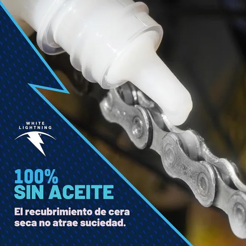 Vista 3 de White Lightning Clean Ride - Lubricante de cadena de cera autolimpiante, 4