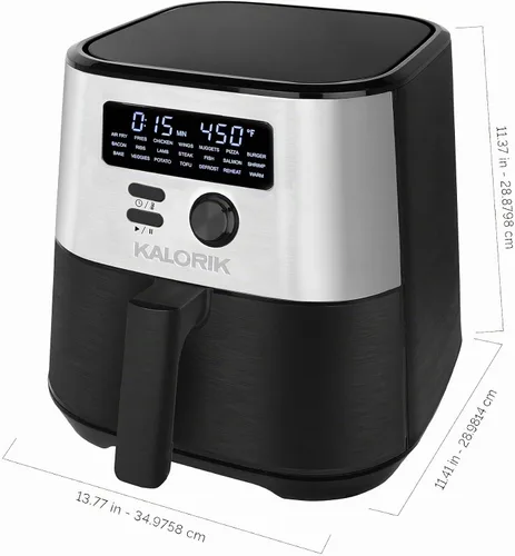 Vista 9 de Kalorik MAXX® Freidora de aire digital 7 en 1 de 6 cuartos de galón, pantalla LED, 21 ajustes preestablecidos inteligentes, 4 accesorios, libro