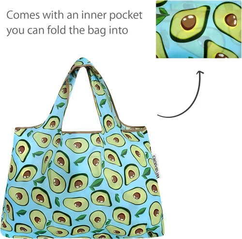 Vista 5 de Bowbear Bolsa de compras reutilizable de nailon plegable (juego de 2), cachemira colorida