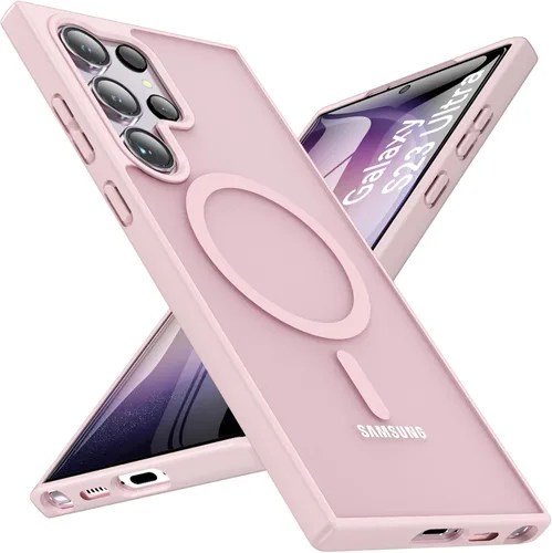 Vista 18 de OWKEY Funda magnética para Samsung Galaxy S23 de 6.1 pulgadas, para Magsafe con protector de pantalla, protección de grado militar, a prueba