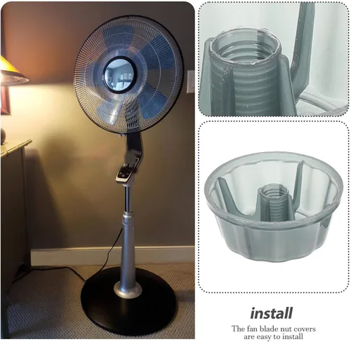 Vista 9 de Angoily 5 tapas de tuerca de ventilador para ventiladores de techo fáciles de instalar, tapas de plástico para fijación de cuchillas, compatibilidad