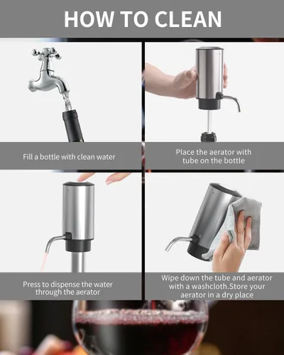 Vista 4 de CIRCLE JOY Aireador de vino eléctrico con base de almacenamiento, sacacorchos y tapón de vino al vacío, regalo de elefante blanco para amantes