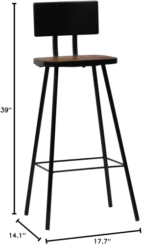 Vista 2 de sillas de bar, taburetes de bar, taburetes de bar, mesa de bar, sillas para barra de cocina, taburetes de bar 4 piezas sólido recuperado taburete